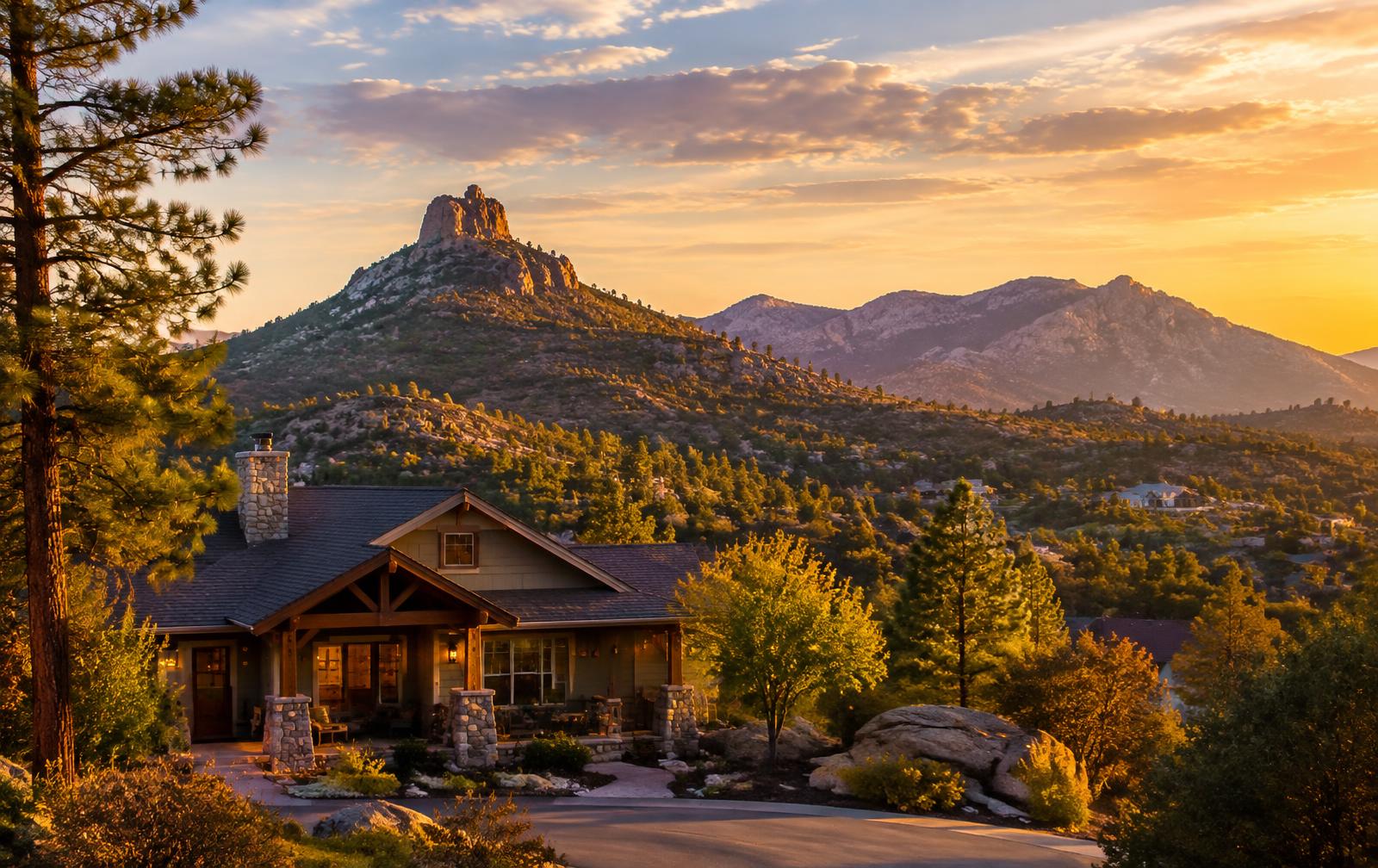 Thumb Butte in Prescott, Arizona at sunset